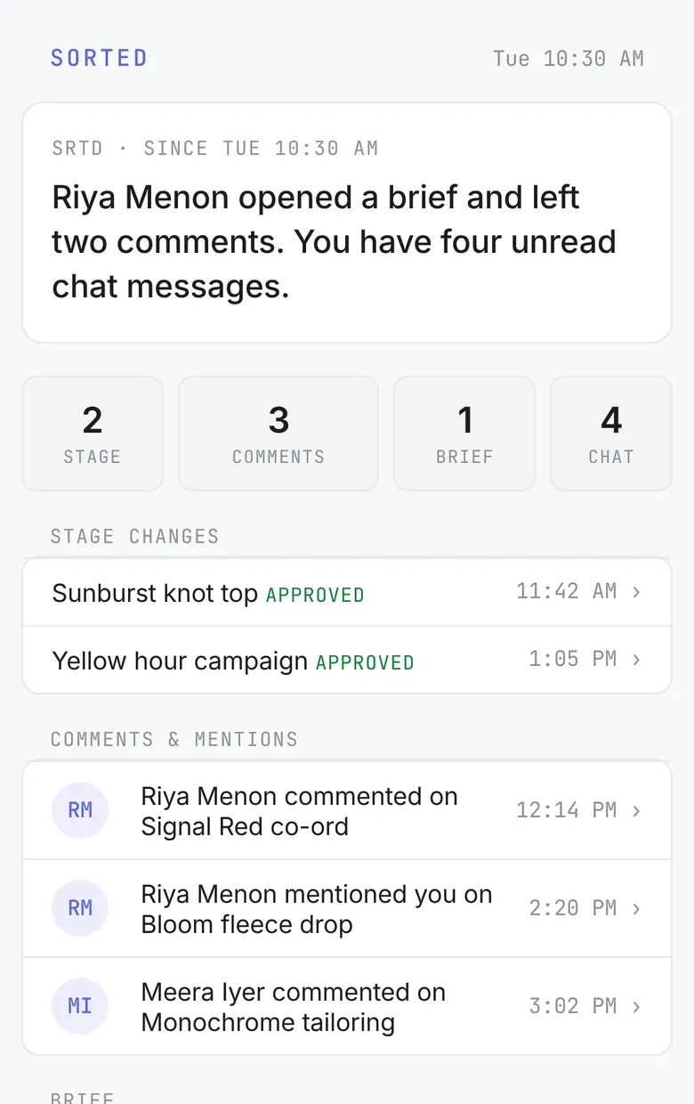 A Sorted catch-up email